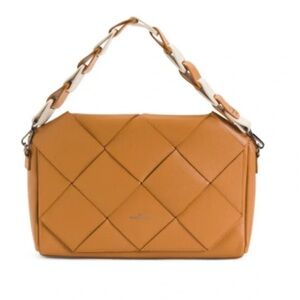 Roberta Rossi Woven Flap Over Leather Women Bag